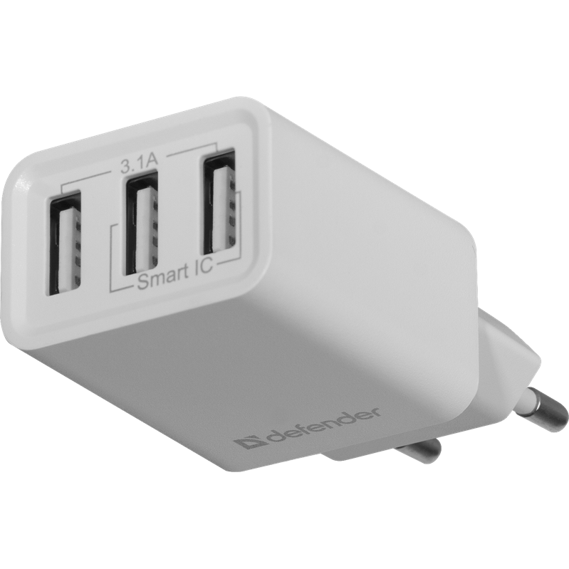 Defender UPA-31 белый, 3xUSB, 5V/3.1А, фото 4