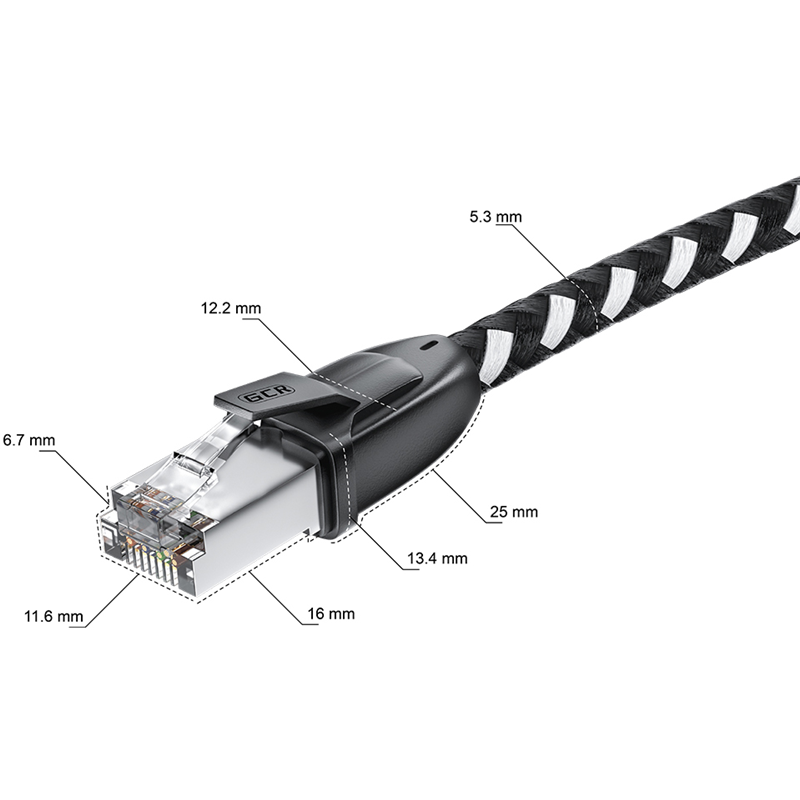 Greenconnect RJ45(m) - RJ45(m) Cat.6 3м черно-белый, фото 7