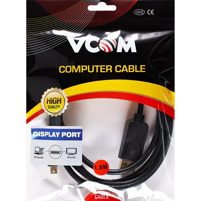 Кабель-переходник VCOM Mini DisplayPort M/DisplayPort M (CG682-1.8M), фото 7